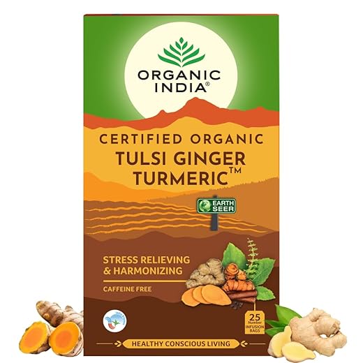 Organic India Tulsi Tea's - 25 Tea Bags (Tulsi Ginger Turmeric)
