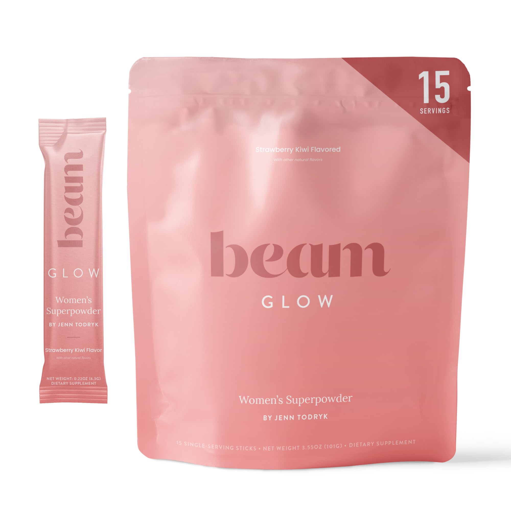 Beam Glow, Hormone Balance for Women, Thyroid Support for Women, Natural Hormone Support Powder with Selenium and Bromelain, PMS Relief, Energy, Hair Skin & Nails, Vegan, No Sugar, 15 Servings