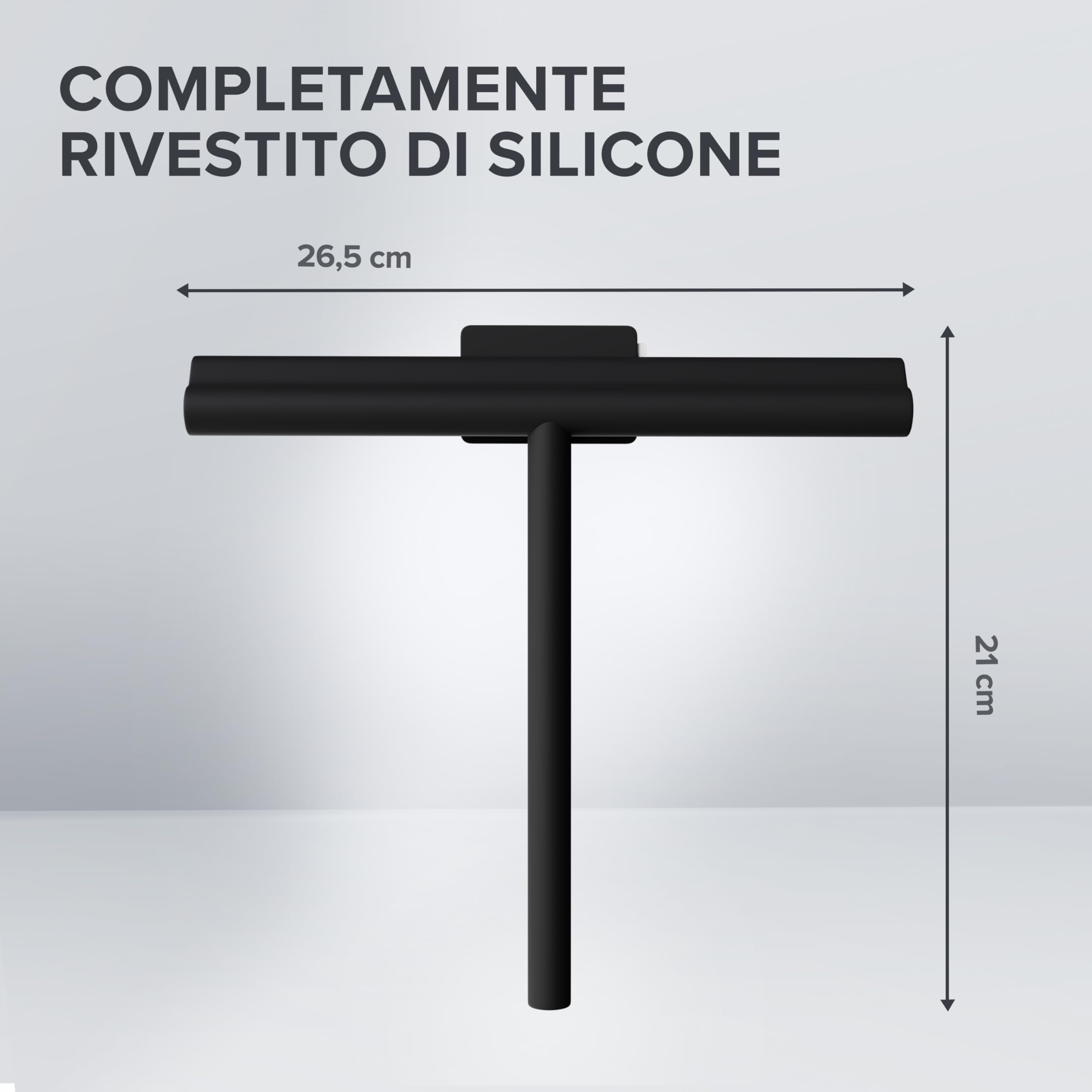 Pulitore Per Doccia Nero - Pulitore Per Vetri Con Gancio - Trattore Per Doccia Con Tergicristallo Per Bagno Pulitore Ed Estrattore Pulitore Per Vetri Nero 87597709