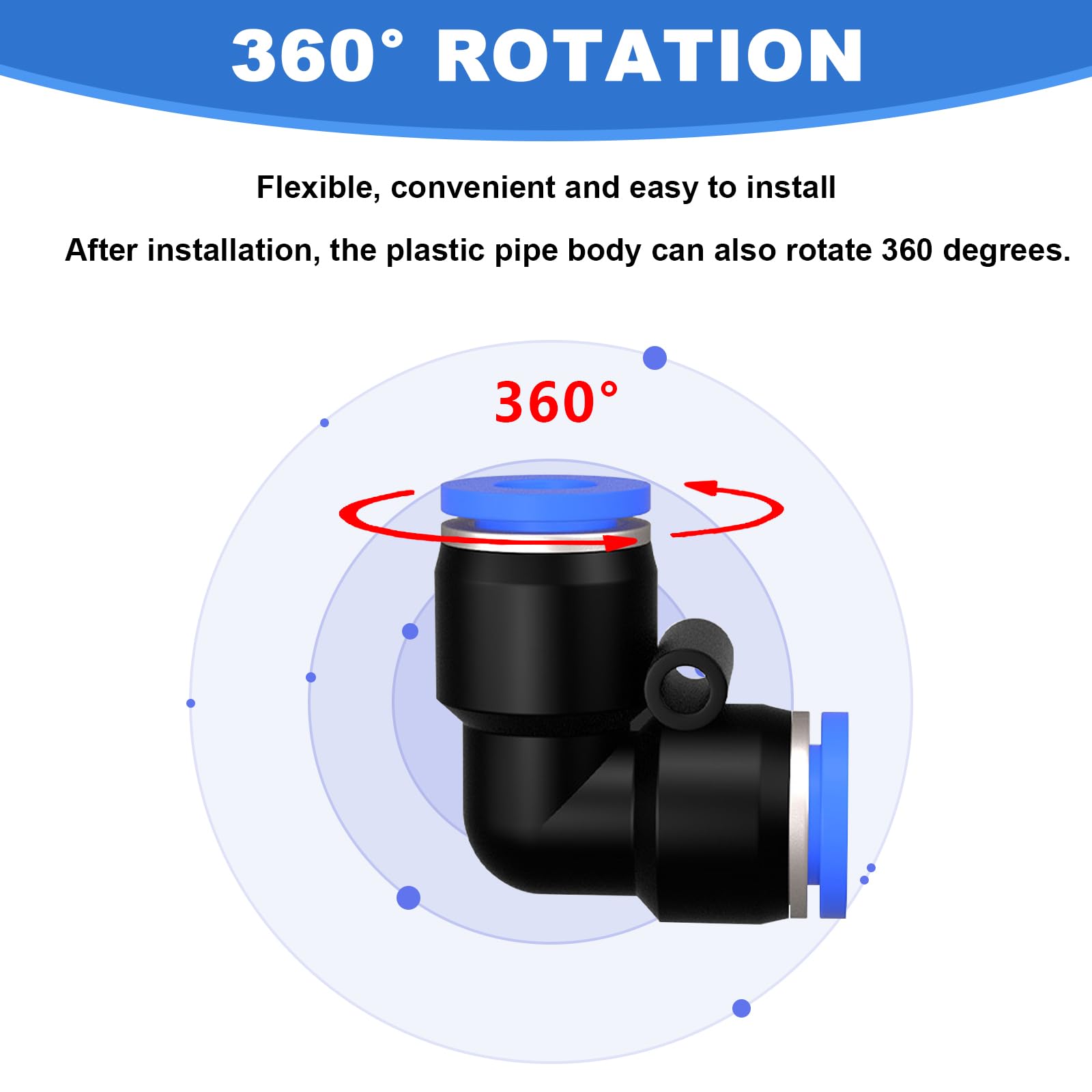 Lot de 10 connecteurs pneumatiques coudés à 90° - 16 mm - Fixation rapide - Adaptateur de conduite d'air PV - Adaptateur Push to Connect - Raccords à libération rapide (10, PV-16 mm)