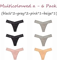 Vista 3 de ANNYISON Tangas para mujer, con espalda en T, cintura baja, transparentes, de algodón, sin costuras, con encaje para mujer