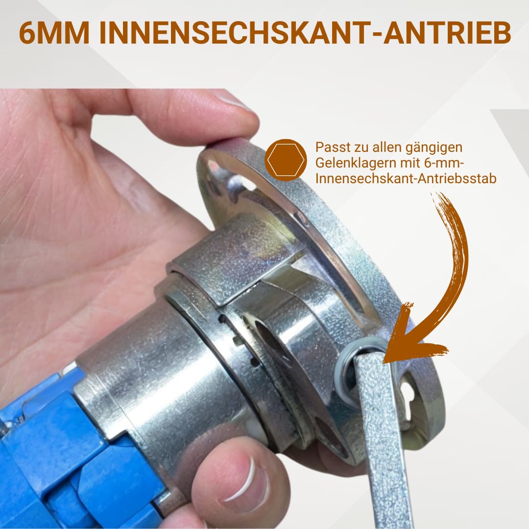 markiso Rolladengetriebe 4:1 - Freilauf links, Kegelradgetriebe mit 6 mm Innensechskant - Kurbelgetriebe für Rolladen passend für SW40 Rollladenwelle