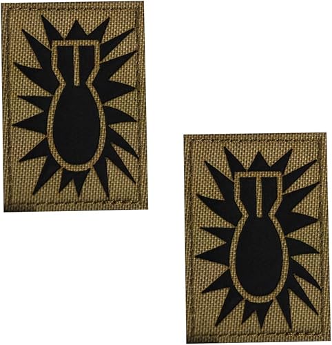 Reflective EOD Patch Explosive Ordnance Disposal Bomb Squad Military Patch Tactical Badges Hook and Loop Patches 3.15 x 1.97 inch 2 Pack