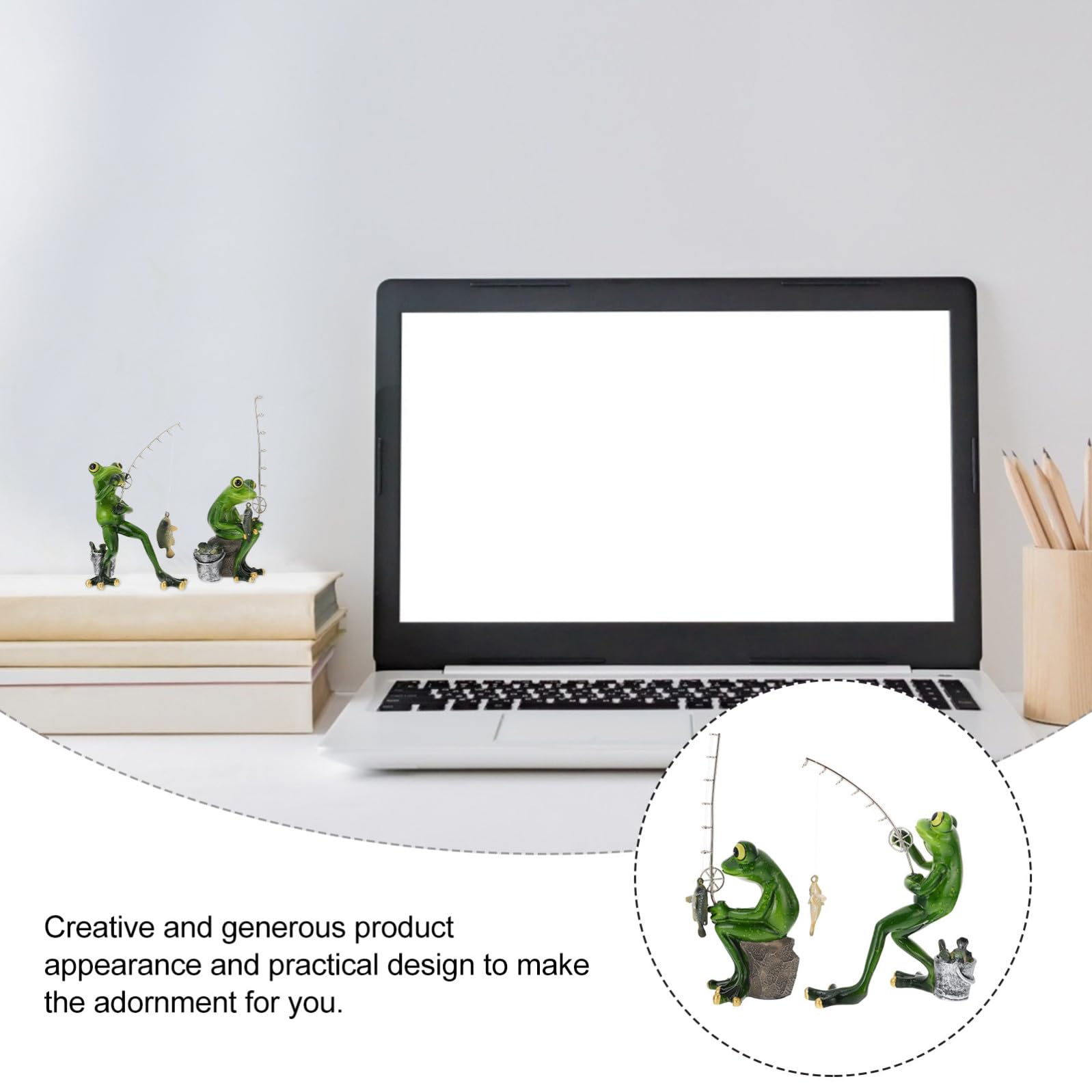 Set 2 Pezzi Decorazioni Anfibi in Resina Verde Leggere e Resistenti alle Intemperie per Decorazione Giardino e Ambienti