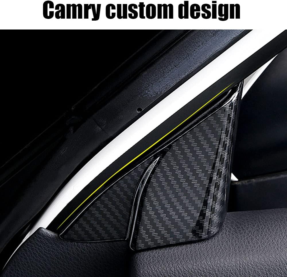 XITER 2pcs ABS Car Interior Front Door A-Pillar Cover Trim Accessories for Toyota Camry 2018 2019 2020 2021 2022 2023 2024(Black)