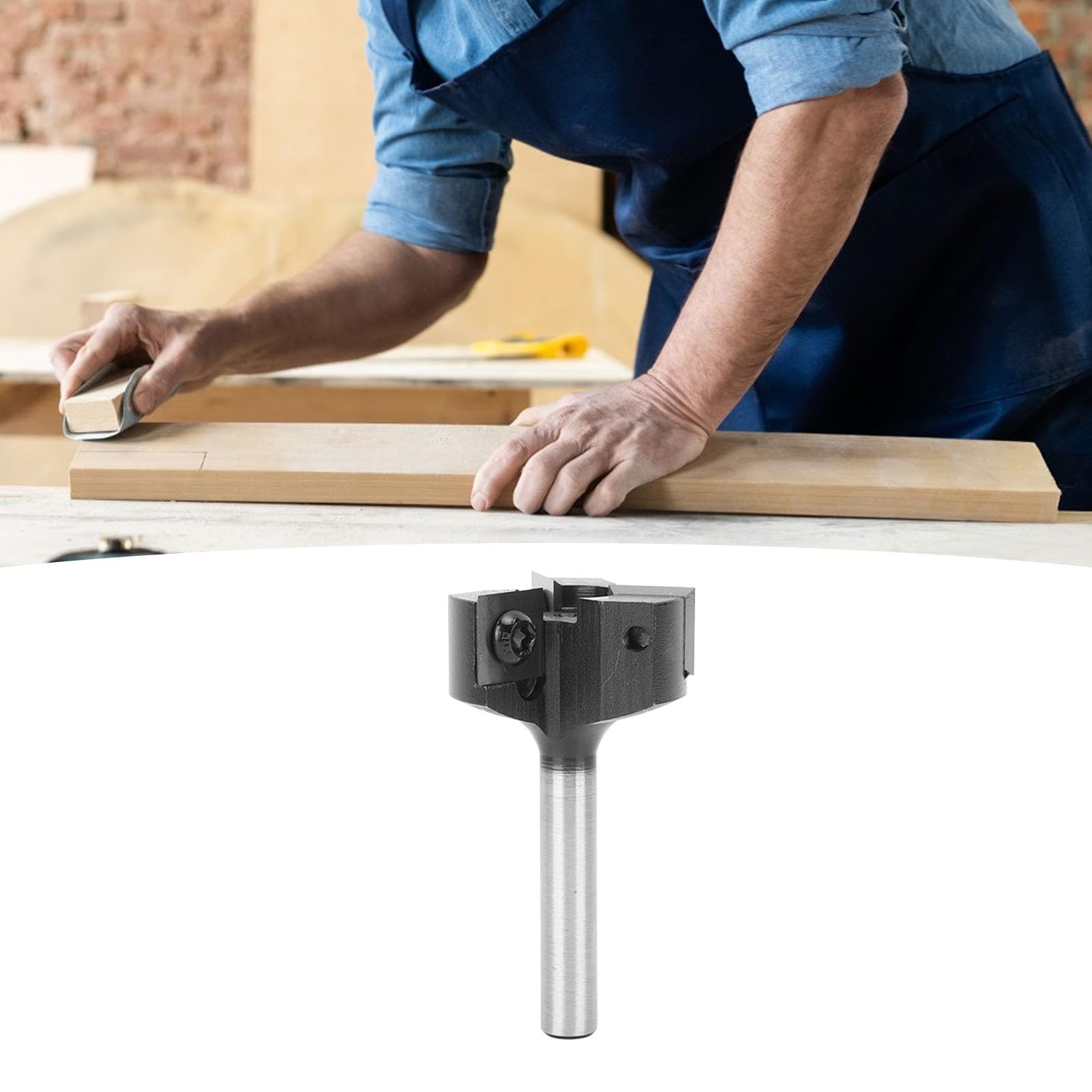 Styl wkładania Bit Spoilboard Trzpień 8 mm Stal wysokowęglowa 3-ostrzowy Frez w kształcie litery T do ręcznych stacjonarnych narzędzi CNC do obróbki drewna Średnica cięcia 1 1/4