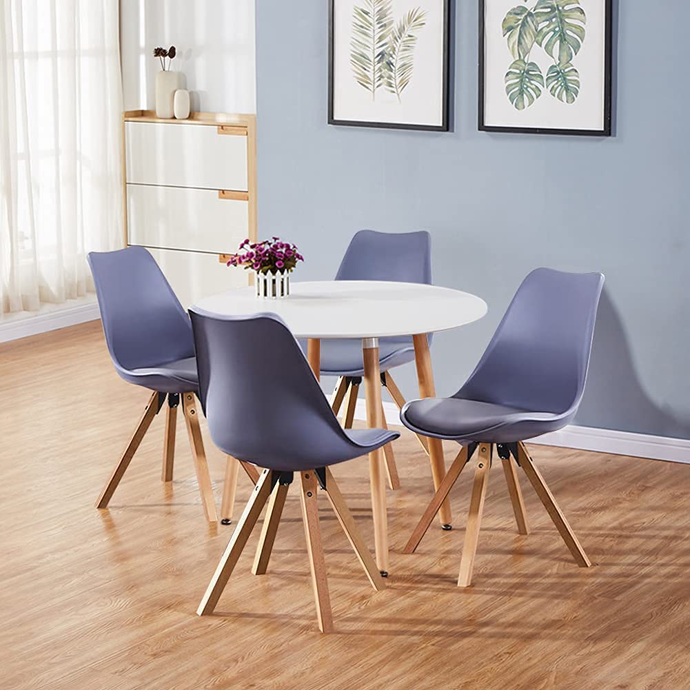 Buy GOLDFAN Dining Table and 4 Chairs Modern Round Kitchen Table with