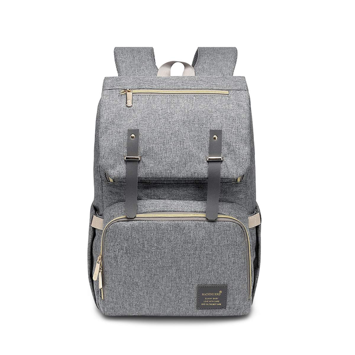 SONARIN Premium Impermeabile Zaino Fasciatoio Bambino per Pannolini,Ergonomico,Mesh Traspirante,Grande Capacità,Organizer per Zaino da Viaggio,progettato per le madri dopo il parto(Grigio)