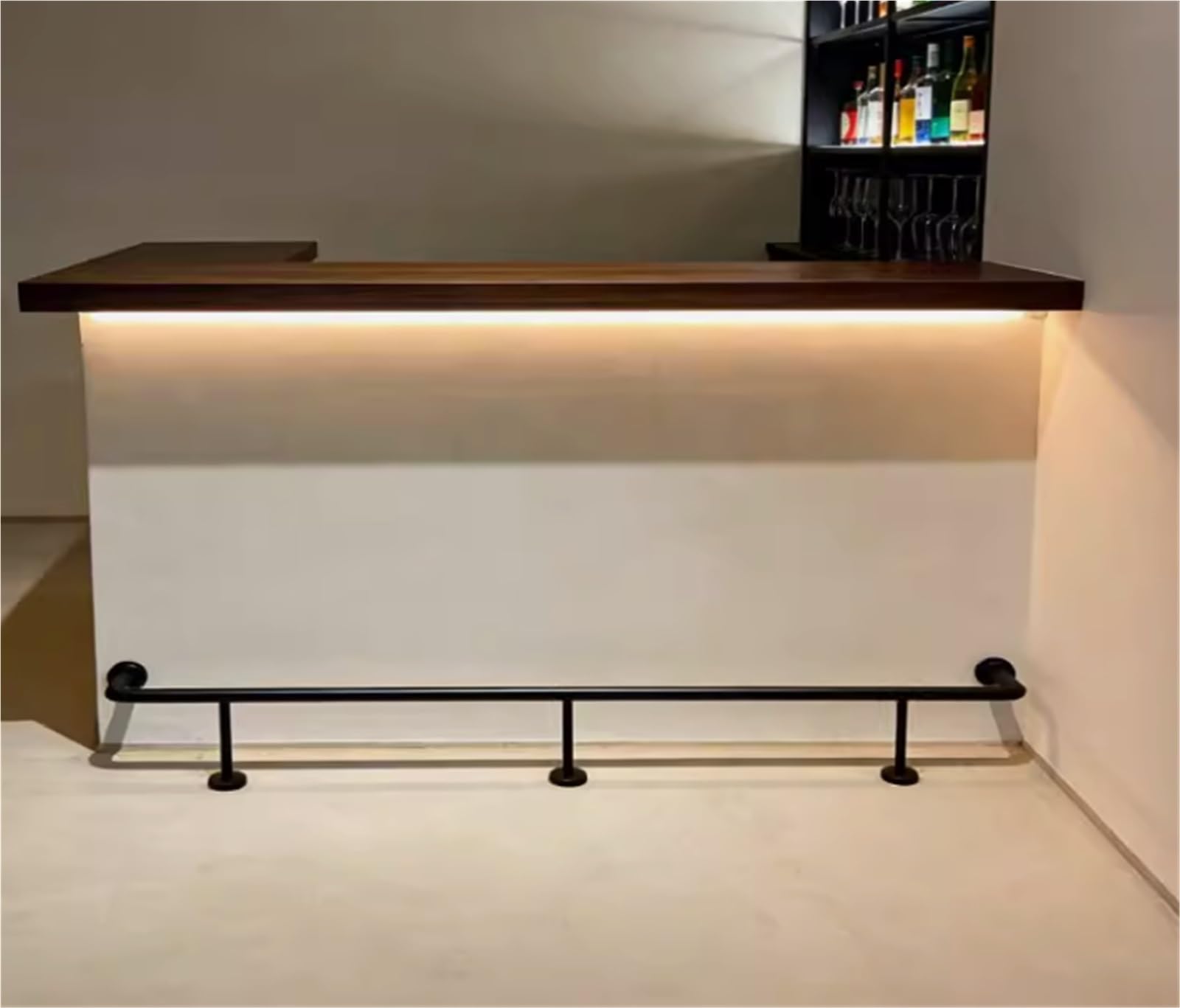 Barre d'appui pour pieds de bar avec matériel de fixation, repose-pieds robuste et résistant, idéale pour les bars, les studios de danse, les restaurants et les sous-sols. Support sécurisé p