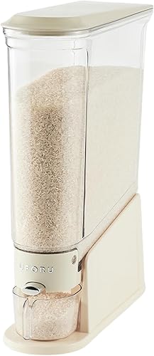 Vista 11 de Dispensador de arroz de 11 libras, recipiente de almacenamiento de arroz delgado para espacios pequeños, dispensador de alimentos secos transparente