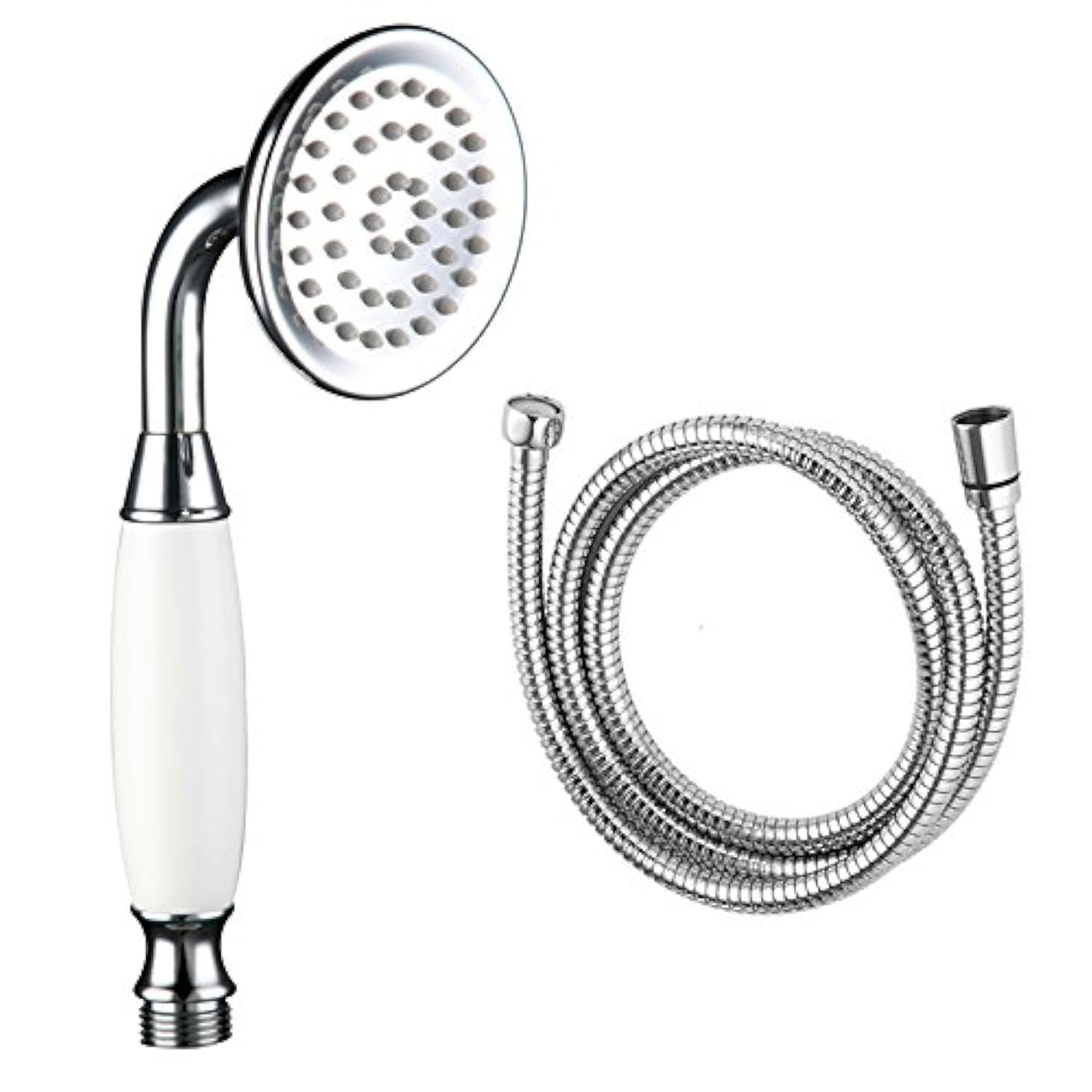 Skybath Chrome Metal Brass Shower Head Traditional Handheld Shower Sprayer And 59 Inch Hose Finish