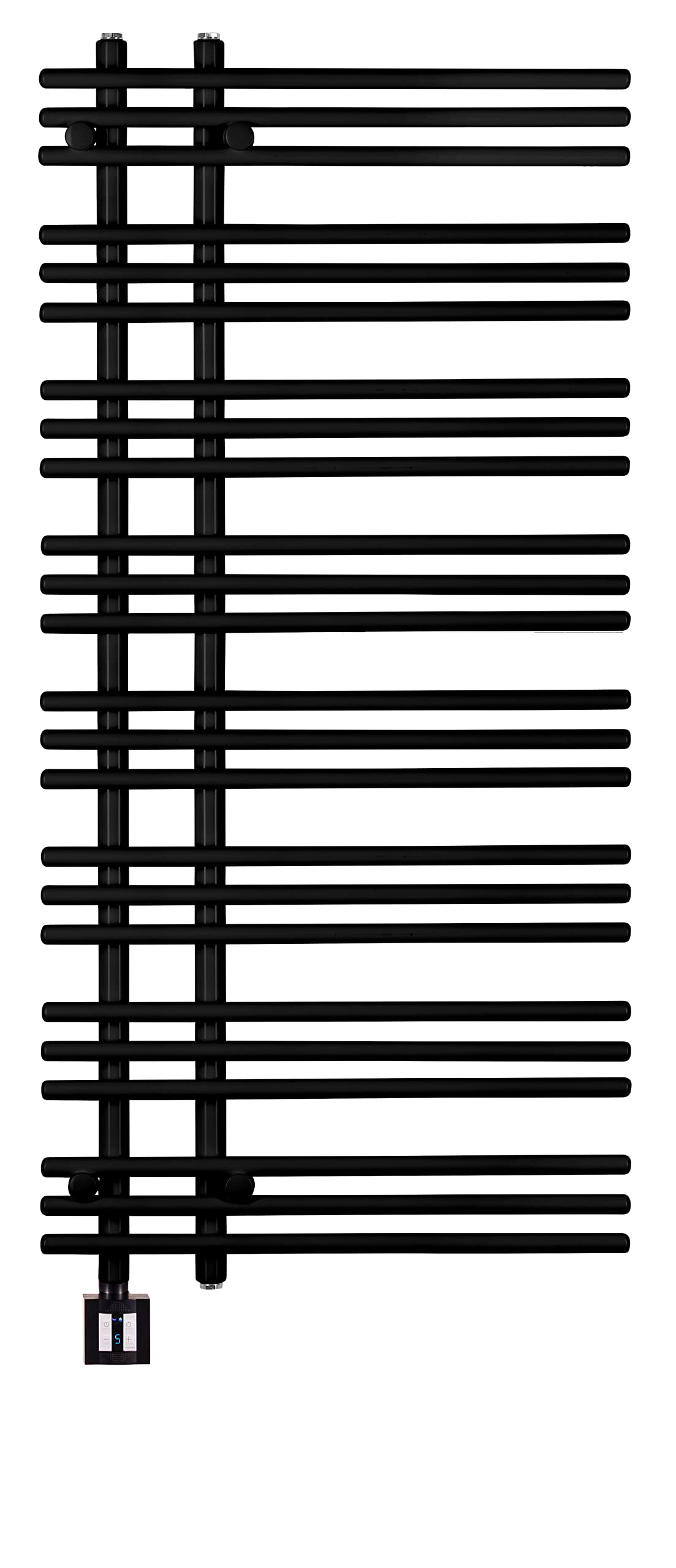 anapont Radiador eléctrico de baño de diseño – negro – Función temporizador – Toallero – Calefacción de baño eléctrico – Fabricado en Alemania (KTX2, 1300 h x 600b)