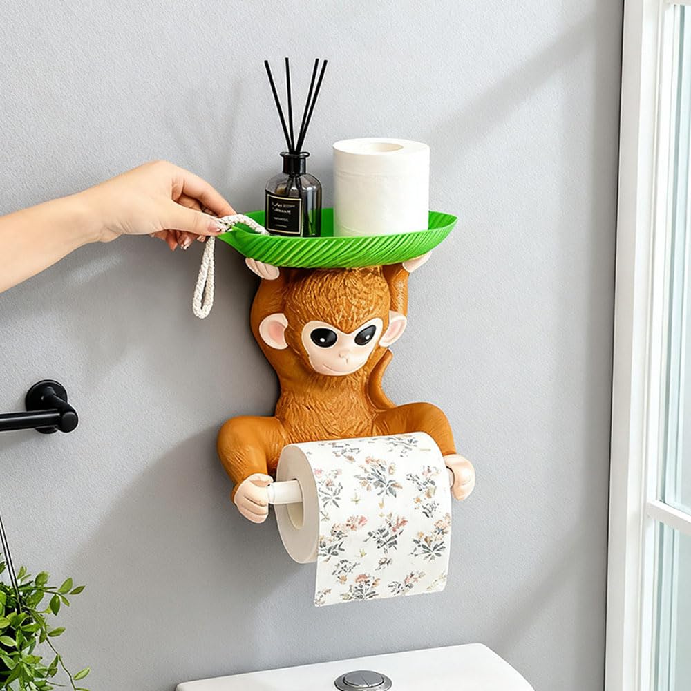 Soporte de papel higiénico con bandeja para pared de cocina