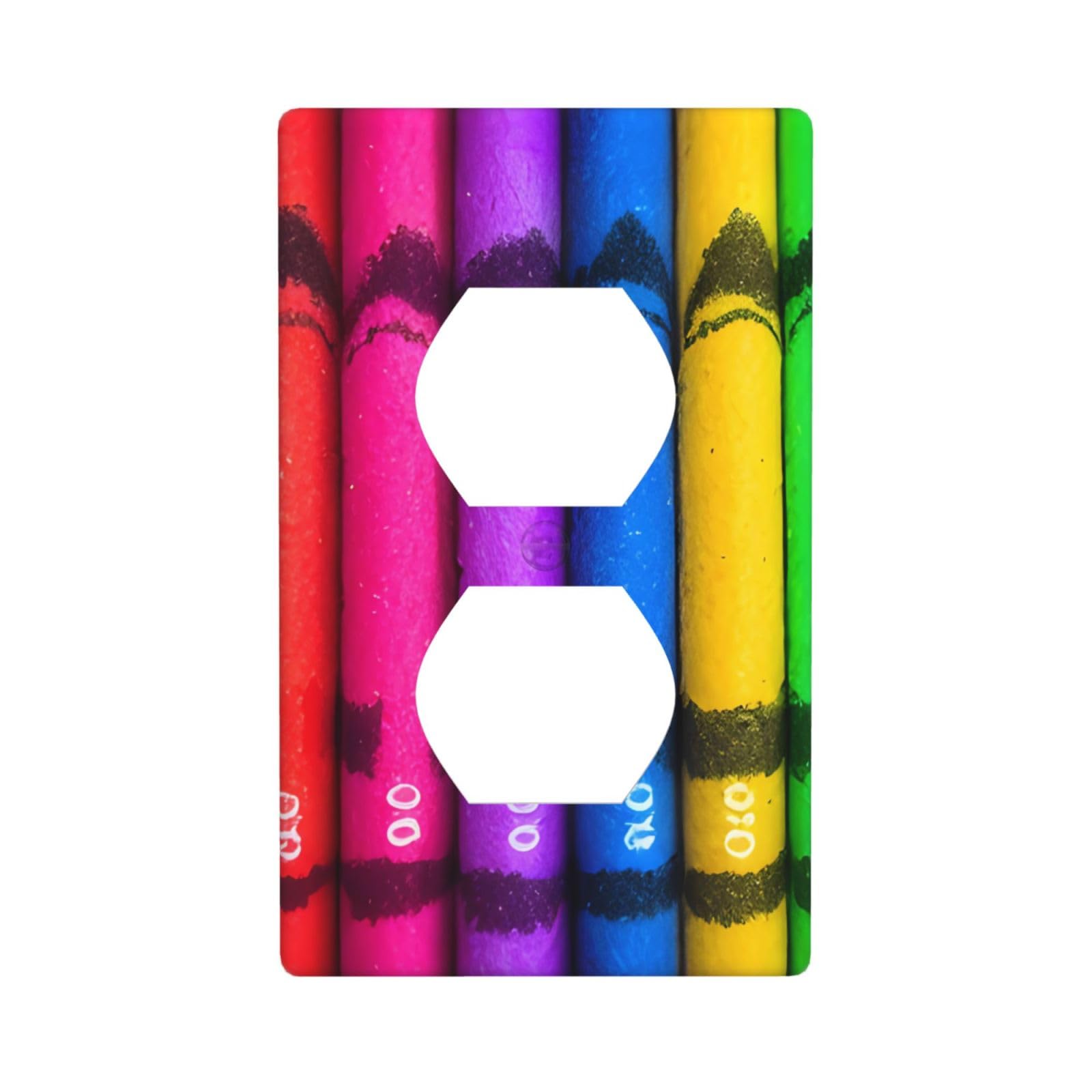Cntdbu White Colored Crayons Unbreakable Polycarbonate Switch Plate-1 Gang Screwless Wall Plate For Home Office