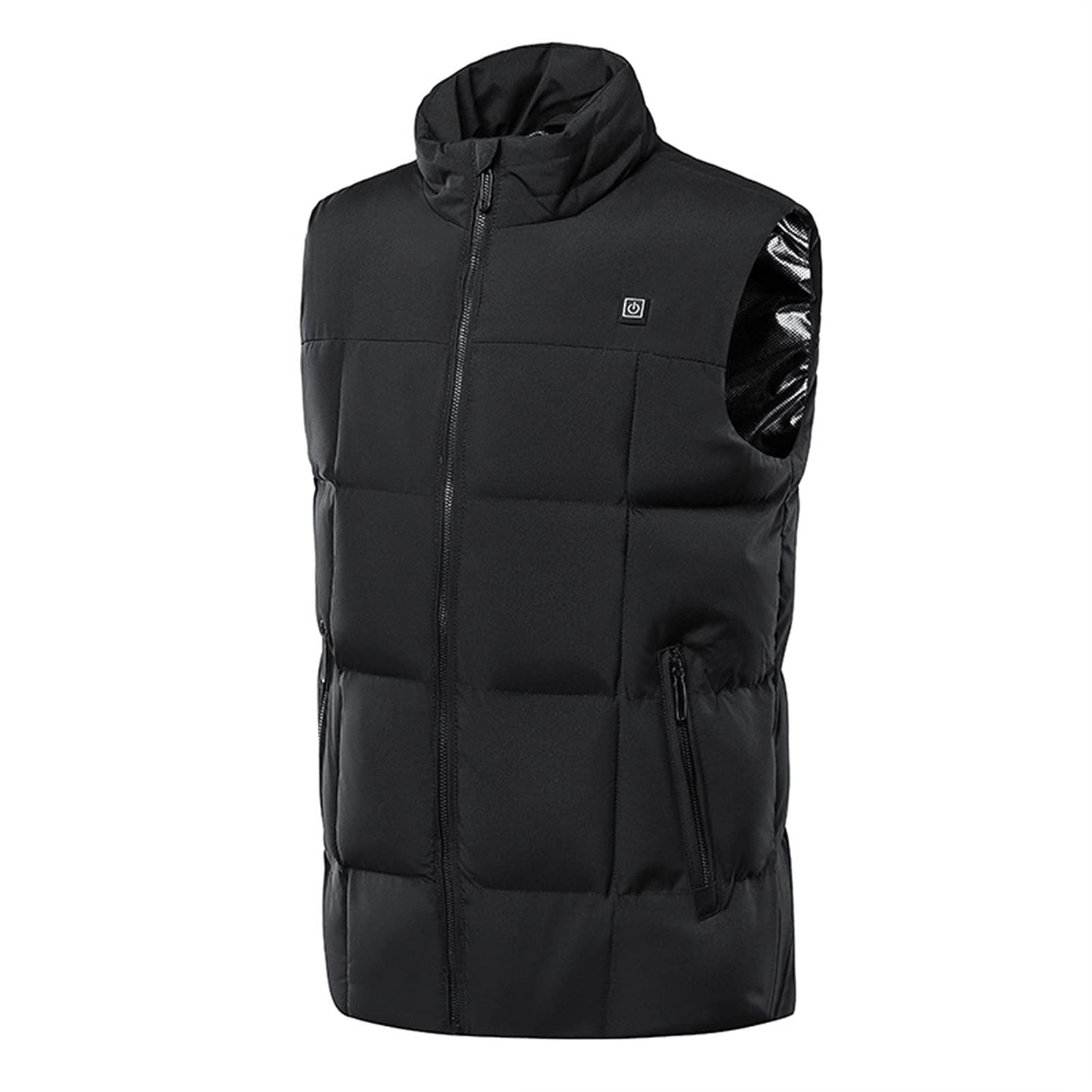 Heated Vest, Warming Gilet Men Electric Heating Vest for Travel Skiing Hunting Fishing,Black,3XL