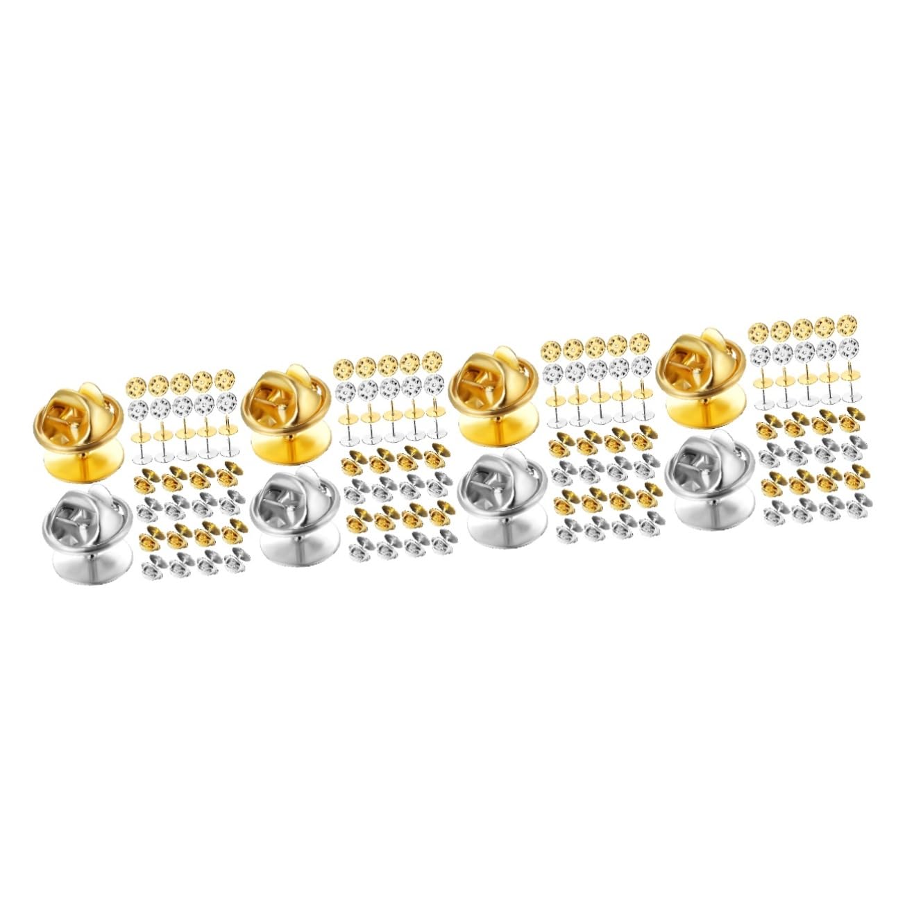 HOMSFOU 240 Sätze Diy Schmuck Anstecker Set Teilig Goldene Silberne Pins mit Federverriegelung für Bastelprojekte Anstecknadeln Robustem Gefertigt