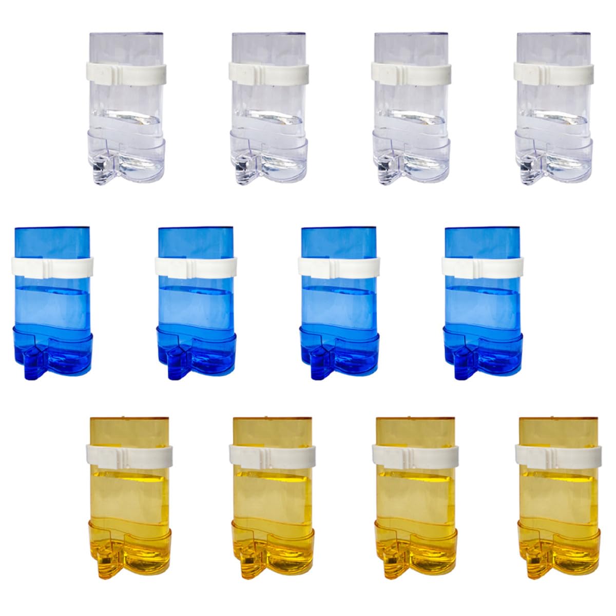 Distributeur d'eau Automatique en Intérieur et Extérieur pour Perroquets et Mangeoire en Plastique Bleu Installation Facile, Lot de 12 Pièces pour Oiseaux