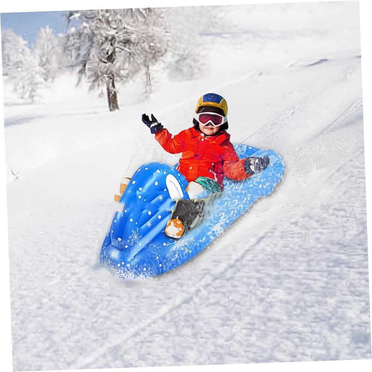 Inflatable Snow Tube and PVC Snow Sled Cold Resistant Winter Skiing Sledding Tube for Outdoor