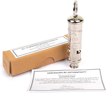No. 15 Metropolitan Infantry Officers Whistle-Dated 1916 Nickel Plated
