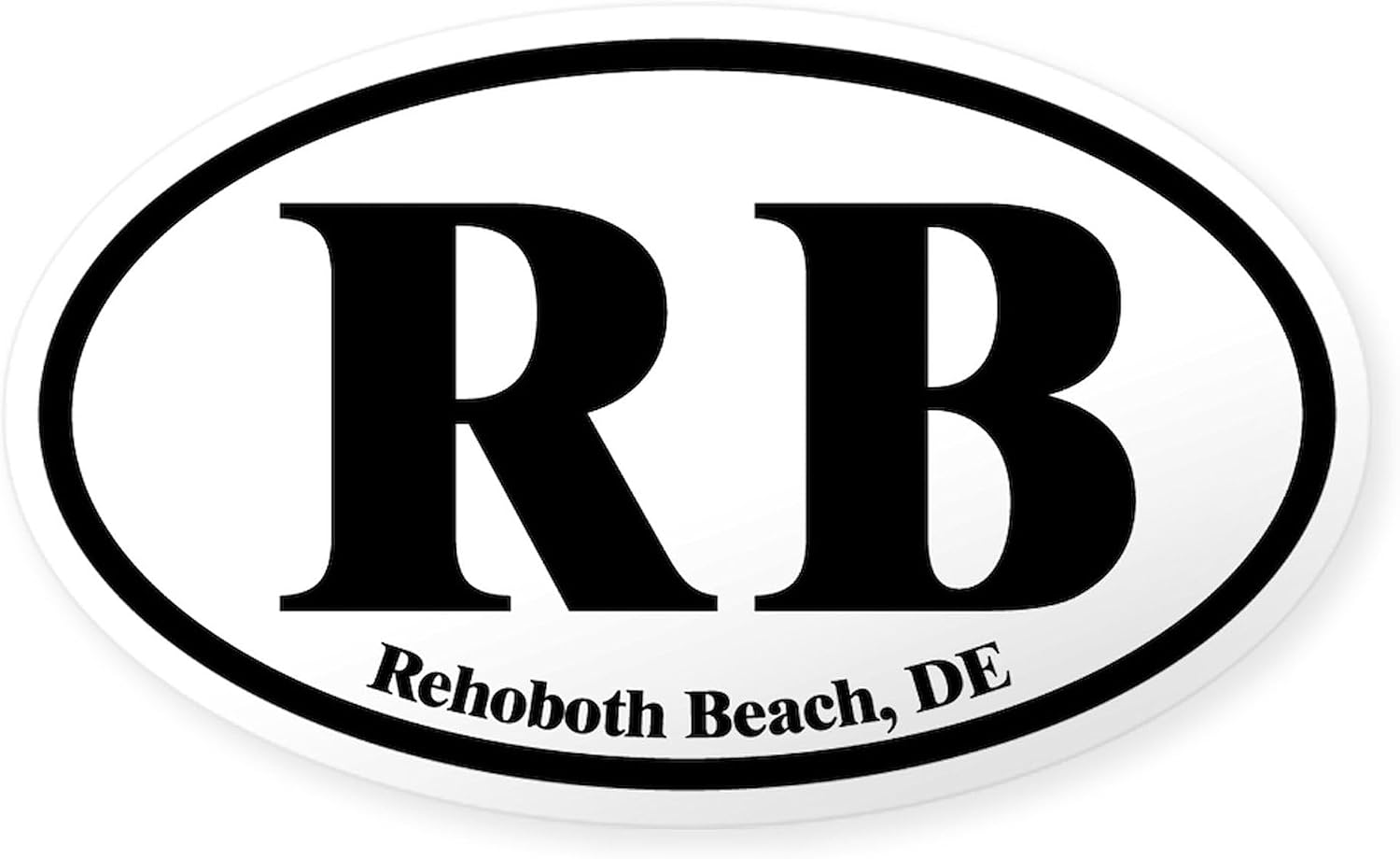 CafePress RB Rehoboth Beach Oval Oval Bumper Sticker Car Decal