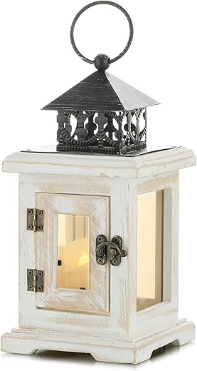 Romadedi Lanterna Legno per Candela - Lanterna da Interno Arredo Shabby Chic...