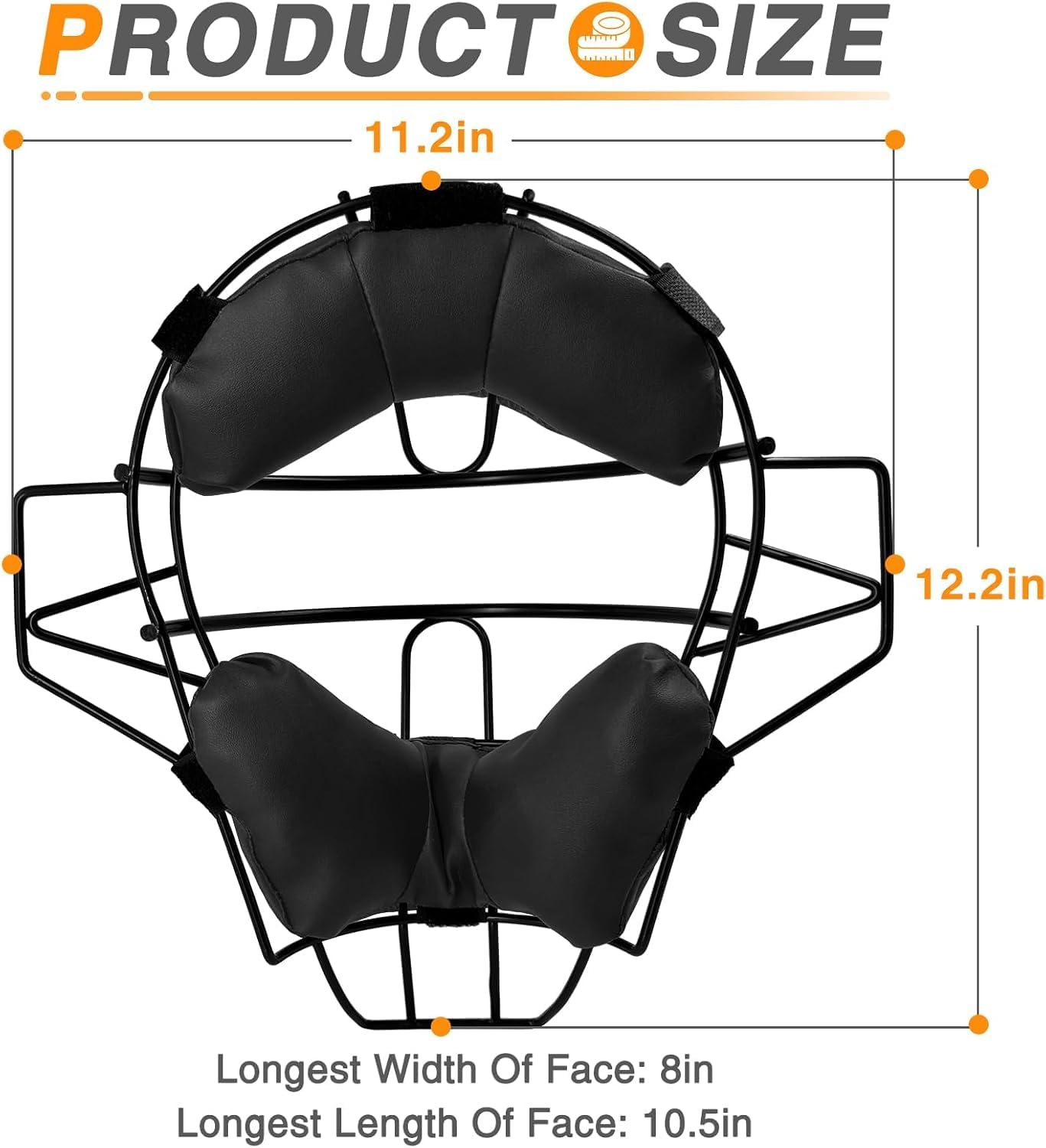 Baseball & Softball Catcher Face Mask for Maximum Protection, Traditional Style Steel Head Guard w/High Impact Absorption Foam Pad,for Adults & Kids