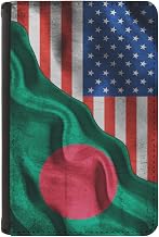 America Flag Bangladesh Bangladeshi Flag Passport Holder for Travel, Passport Cover Wallet for Women Men, PU Leather Passport Book Card Holder Case with Pen,Travel Gifts
