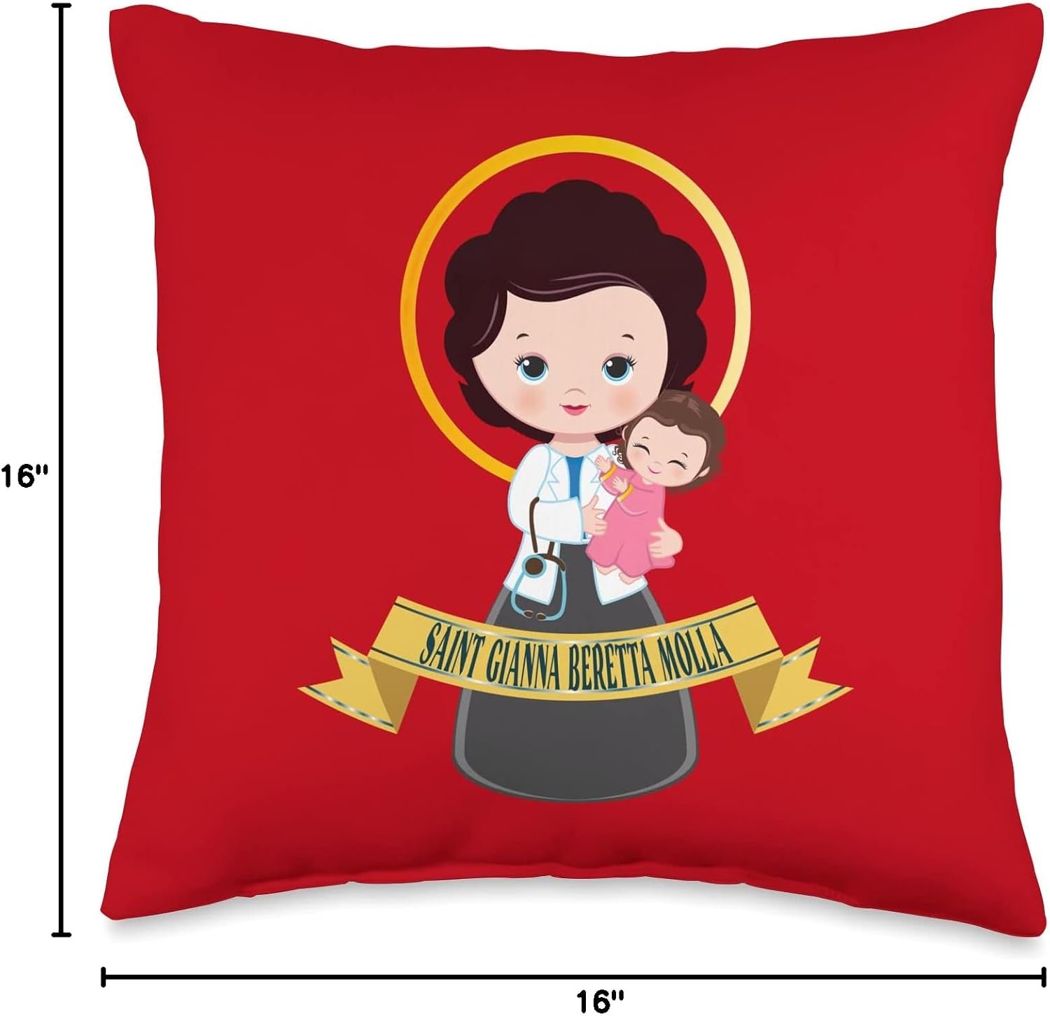 Saint Gianna Beretta Molla Patron Catholic Doctor Saints Throw Pillow