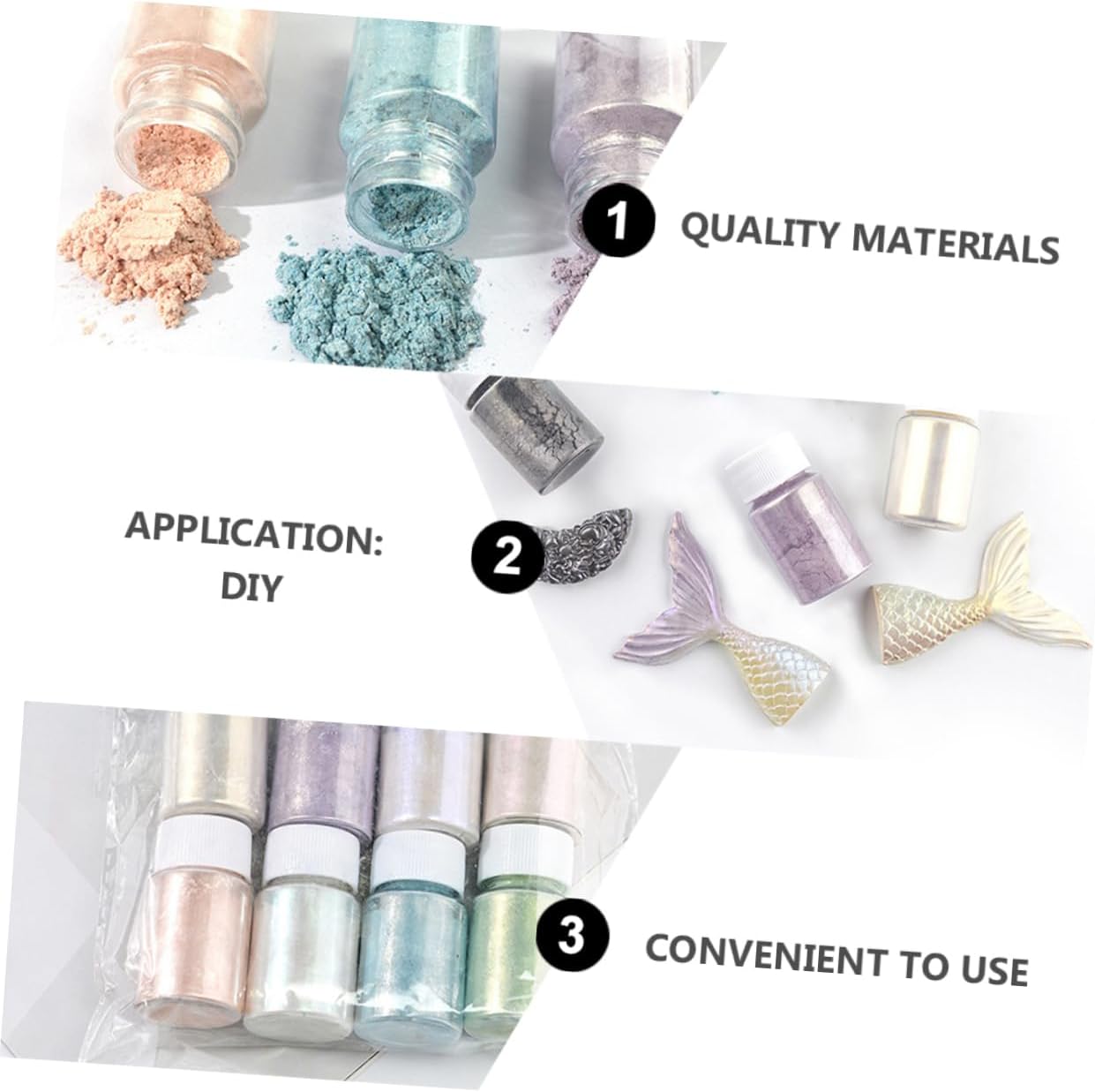 Homoyoyo 9pcs Color Mica Pigment Powder Set Iridescent Craft Supplies for Resin Nail Art and Makeup Projects Natural and Easy to Use Pigment Kit