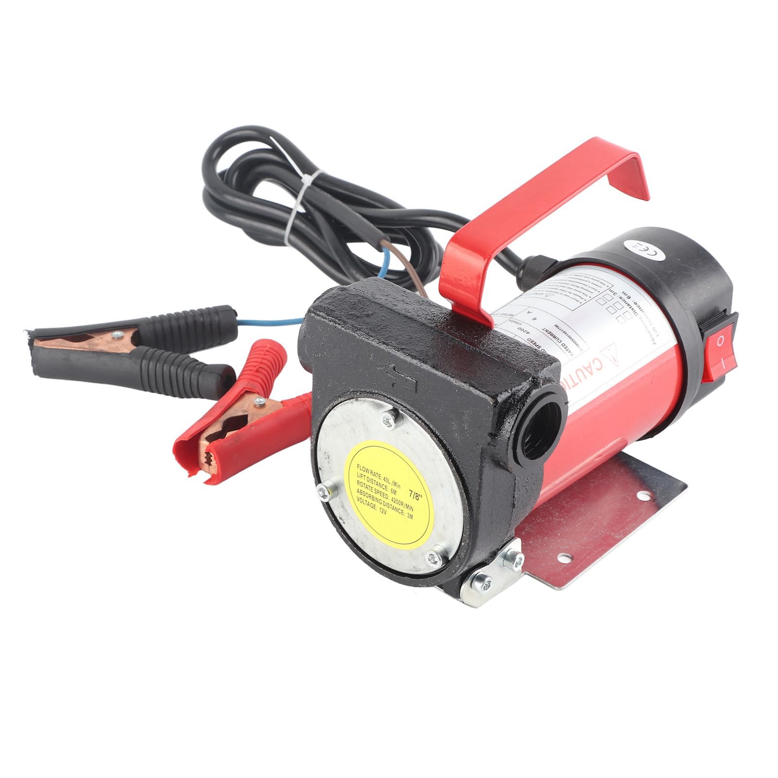 Fabater 12 V DC Elektryczna Nafta z Silnikiem Wysokoprężnym Przenośna Pompa Transferowa 40 L/min Żeliwna Pompa Paliwa do Pojazdów Ciężarowych o Dużej ładowności z Zaworem Obejściowym Filtr
