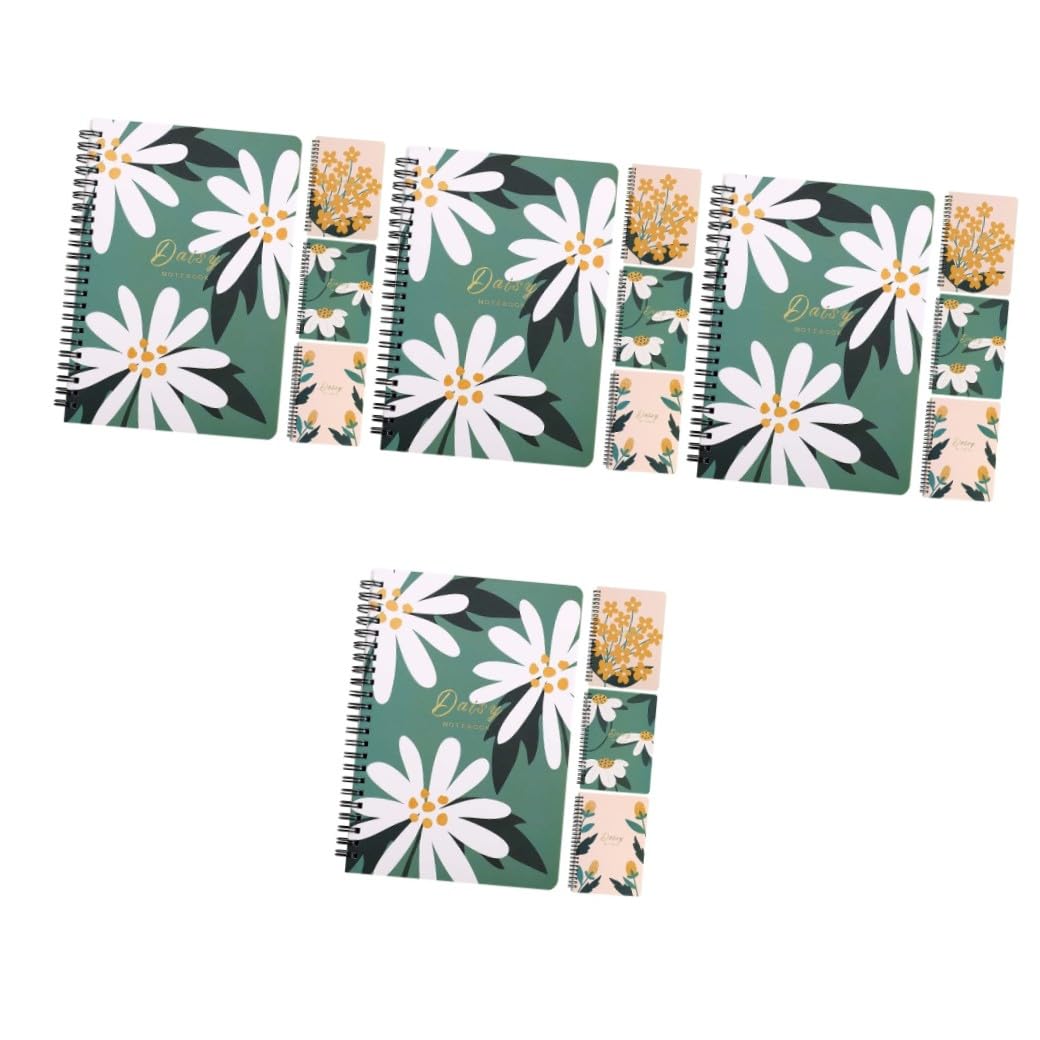 Uonlytech 4 Pezzi Quaderni Spiralati con Design Note Book per Pianificazione per Ufficio e Studio Carta Spessa e Copertina Resistente