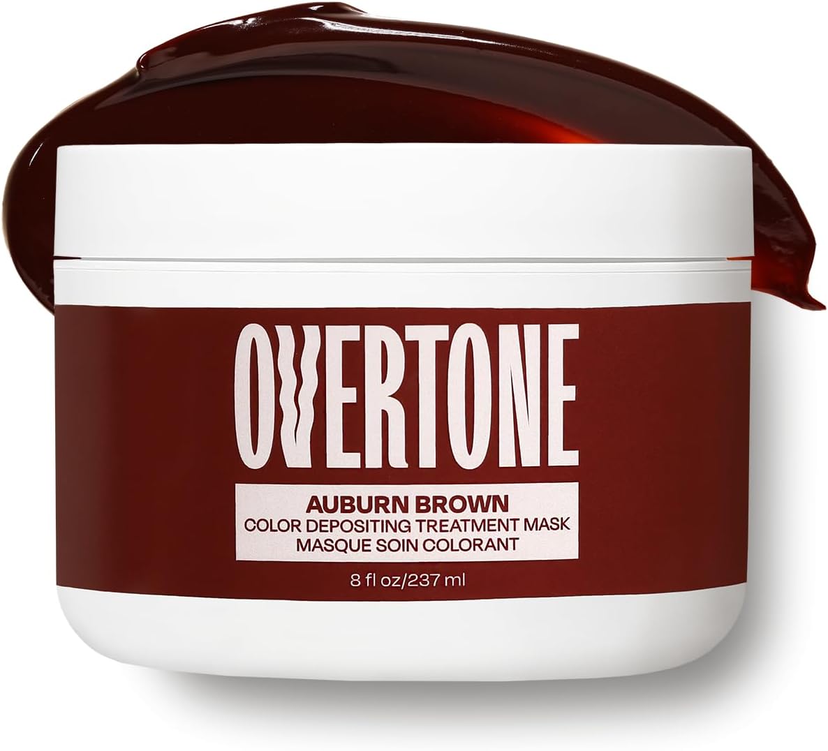 Overtone Semi Permanent Hair Color Conditioner, Auburn Brown, 8 oz, Nourishing, Damage-Free, Color Depositing Mask for All Hair Types with Shea Butter & Coconut Oil, Vegan & Cruelty-Free