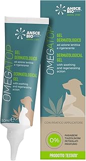 OMEGATOP Dermatologisches Gel für Hunde & Katzen | Lindert Juckreiz, regeneriert & schützt die Haut | Mit Hanföl, Ceramiden & Hyaluronsäure | Für empfindliche Haut, Trockenheit & Dermatitis