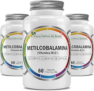 Kit Metilcobalamina (Vitamina B12) 3 Potes 60 Cápsulas Cada - Flora Nativa