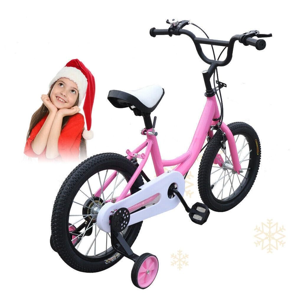 Bicicletta per bambini da 16 pollici, con ruote di supporto, per ragazzi e ragazze, per attività all'aperto, sportiva, per bambini, per bambini dai 5 agli 8 anni in su