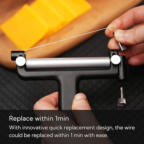 Miniatura 4 de KITCHENDAO Cortador de queso de alambre ajustable, cables 50% más fuertes con mecanismo de fijación de alambre de 2 generación, cortador de queso de