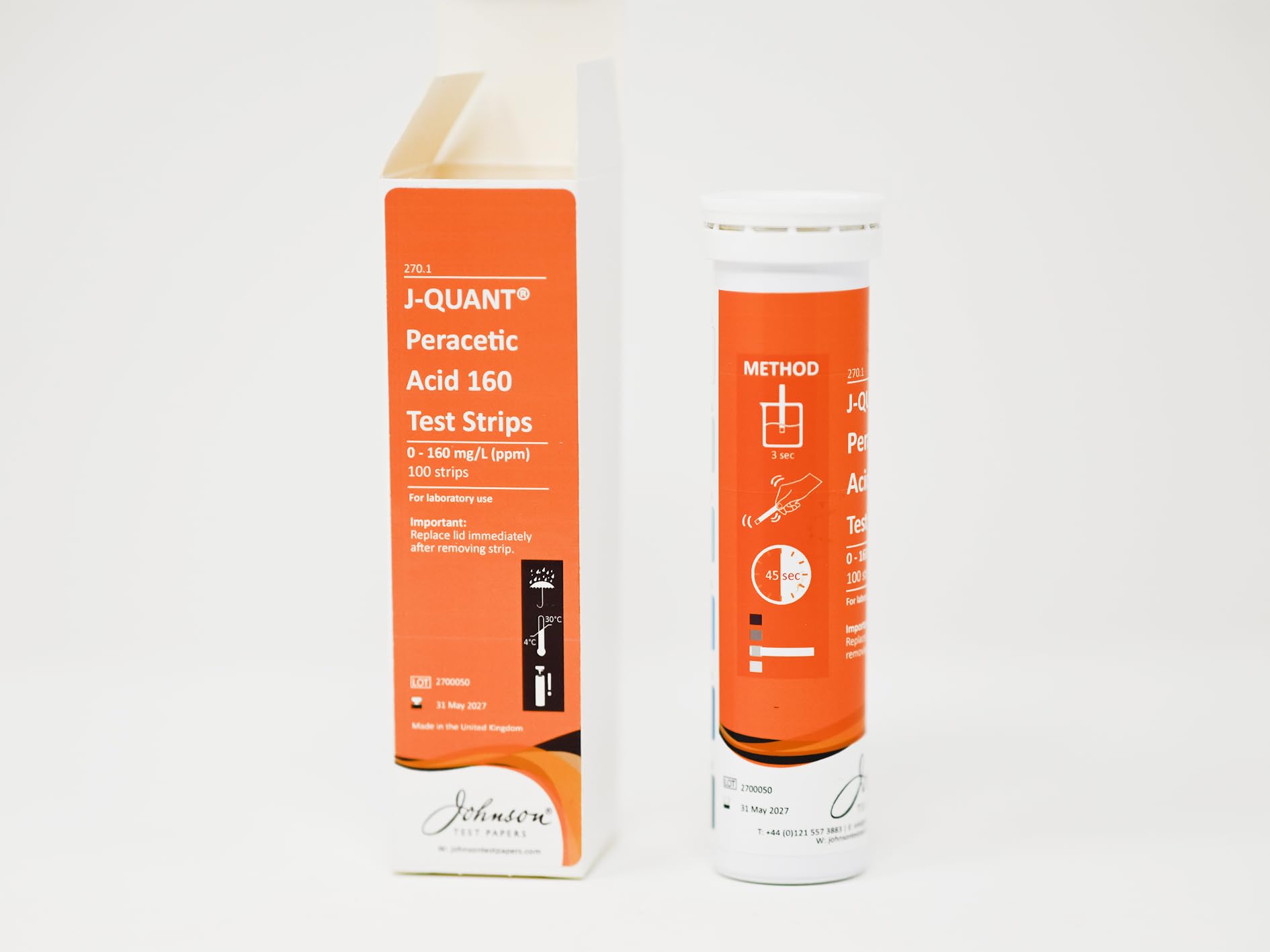 Peracetic Acid 0-160 Test Strips