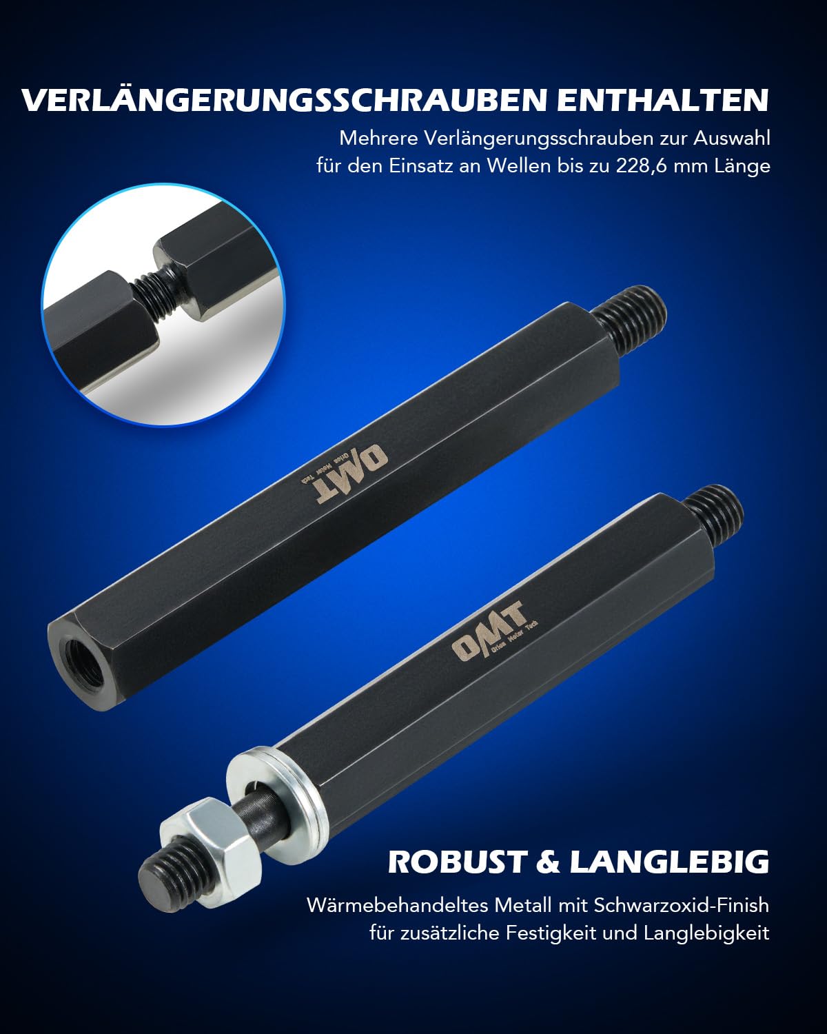 Orion Motor Tech Lagerabzieher Set 5 Tonnen, Lager Trennmesser Satz mit Lagerabzieher 2" und 3", Radlager Abzieher Werkzeug Set für KFZ, Lager Trennvorrichtung Abziehvorrichtung Profi