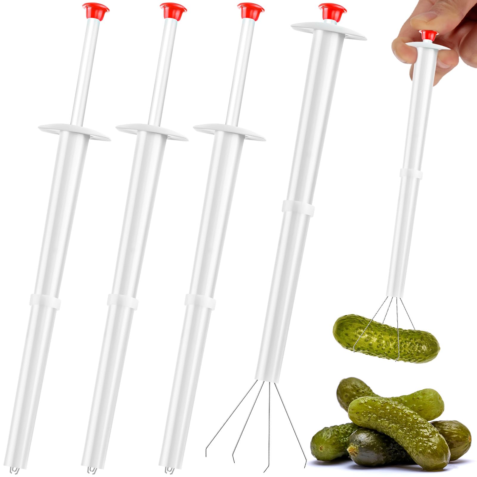 4Pcs Pickle Grabber Tool, Stainless Steel Pickle Picker Grabber, Pickle Pincher Tool for Kitchen Food Olive Pepper