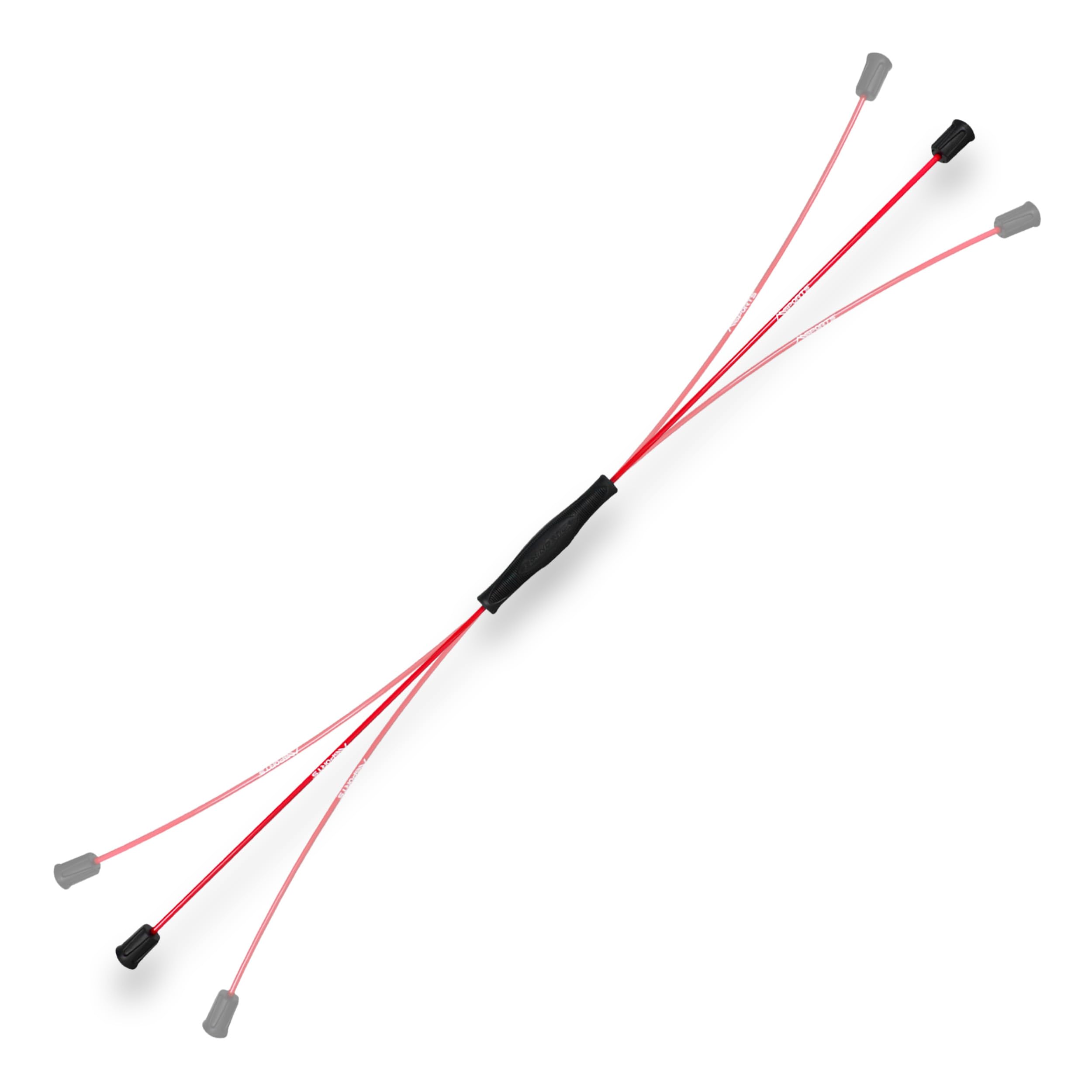 MSPORTS Bâton vibrant de qualité supérieure 160 cm – Bâton de fitness en fibre de verre pour entraînement complet du corps en rouge ou bleu