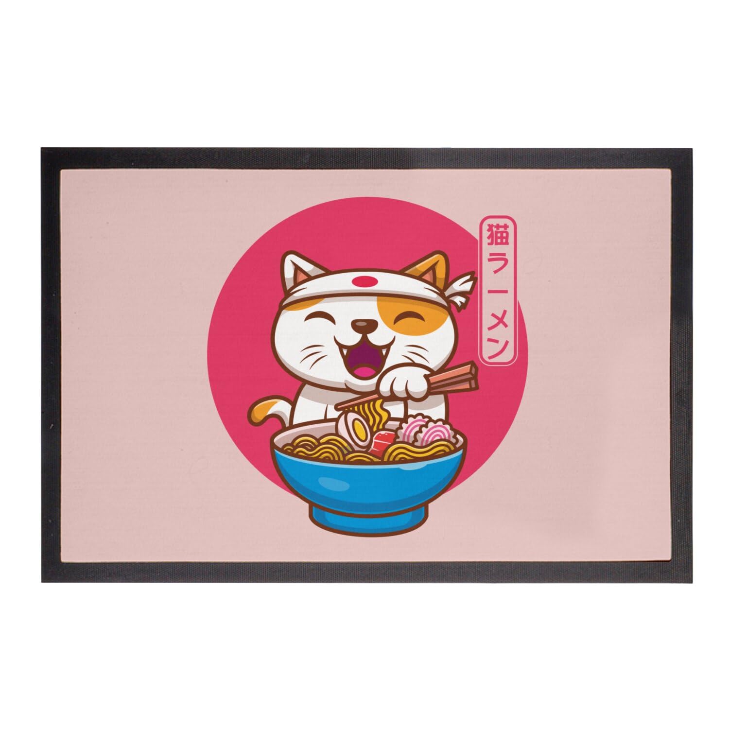 Paillasson Rose Neko Ramen Chat Idéal pour une Entrée Otaku Geek