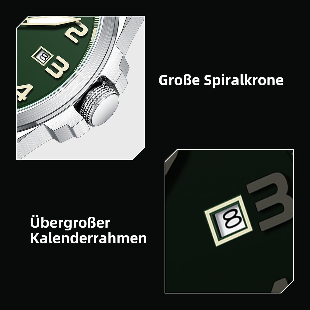 Seagull Mechanische Herrenuhr, Automatikuhren, Militäruhren für Herren, Armee, Taktische Feldsport-Arbeitsuhr, wasserdichte Datumsanzeige, Outdoor-Arbeit, Wrsitwatch, D581