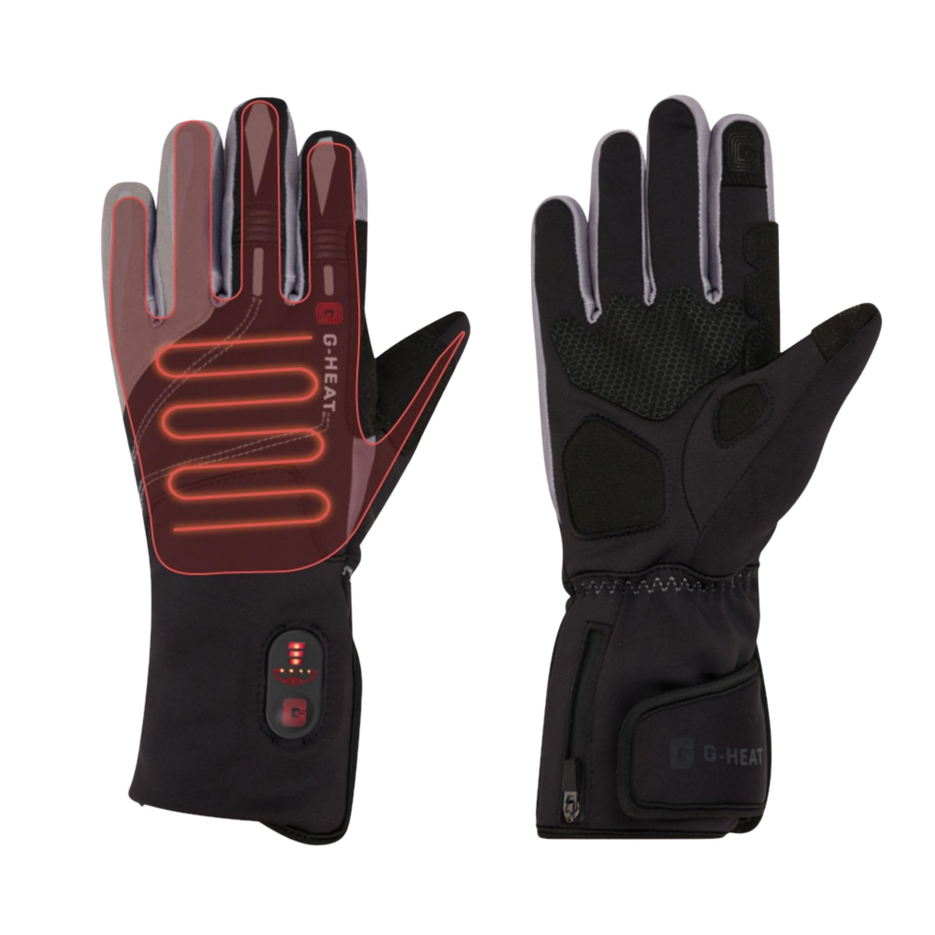 G-HEAT Beheizte Fahrradhandschuhe Flex+ | wasserdicht & winddicht | Unisex | Silikongriff | reflektierend | bis zu 6 Stunden Wärme | ideal für Fahrrad, Alltag und Outdoor-Sportarten