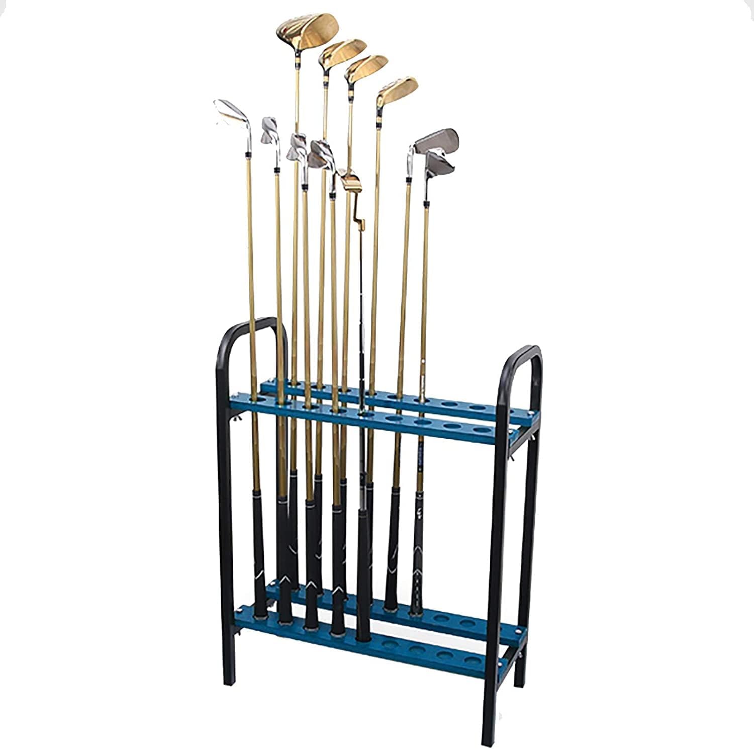 Practice Mat Elegant and Modern Golf Club Display Shelf, 18 Holes Metal Golf Putter Stand Storage Holder for Any Serious Golfer, Outdoor Use