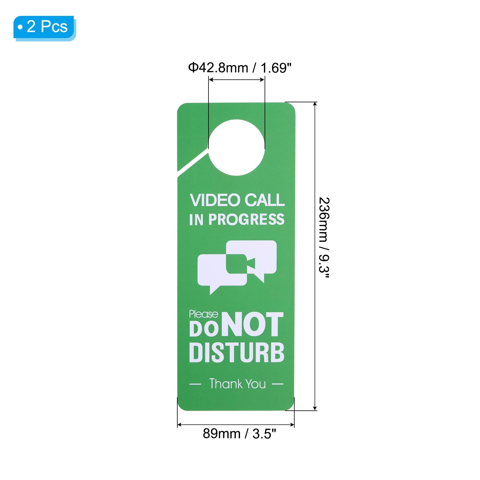 PATIKIL Do Not Disturb Door Hanger Sign, 2 Pcs PVC Double Sided Video Call in Progress Door Sign Decor for Office Meeting - Image 2