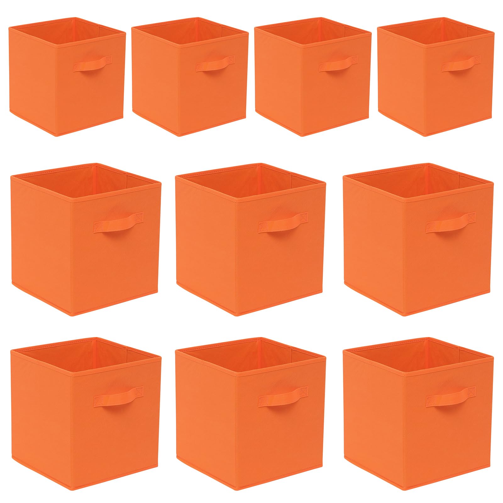 Foldable Storage Cubes Boxes Pack of 10 with Handle for Home Organization, Fabric Wardrobe Storage Box Organizer Basket Bins for Clothes Toys Towels, Collapsible&Durable Dark Blue 33x38x33cm — view 152