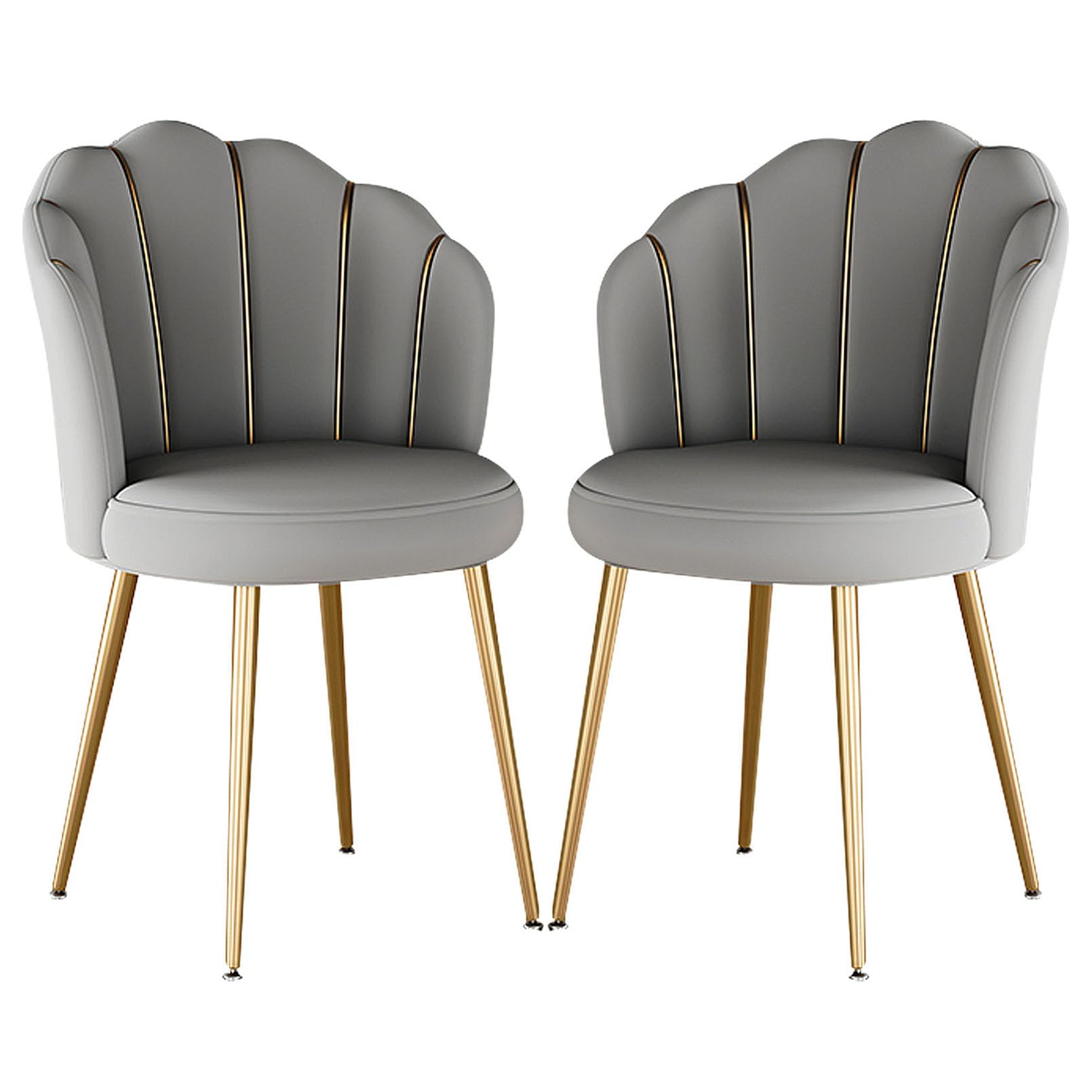 Chaises de salle à manger en velours gris dossier haut style chic et raffiné lot de 2