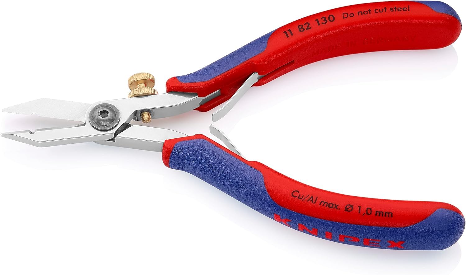 KNIPEX Szczypce precyzyjne do cięcia i ściągania izolacji dla elektroników z osłonkami wielokomponentowymi 140 mm, 11 82 130