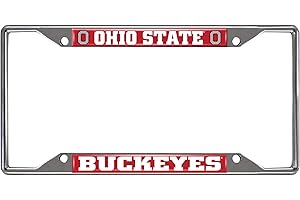 FANMATS Ohio State Chrome Metal License Plate Frame