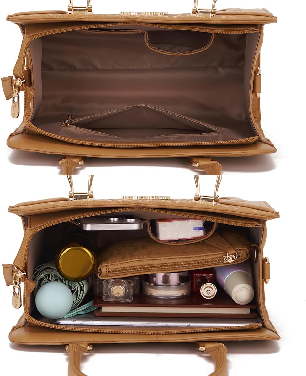 Women's Fashion Handbags Tote Bags Shoulder Bag Top Handle Satchel Purse Set 4pcs